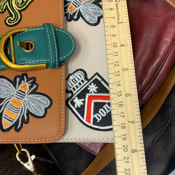 Patch Crossbody Handbag‎ Bee Crest Trendy Retro Adjustable Strap Embroidered - Picture 15 of 16